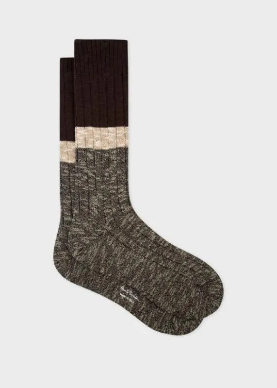 Mens Marl Block Stripe Socks Paul Smith Socks