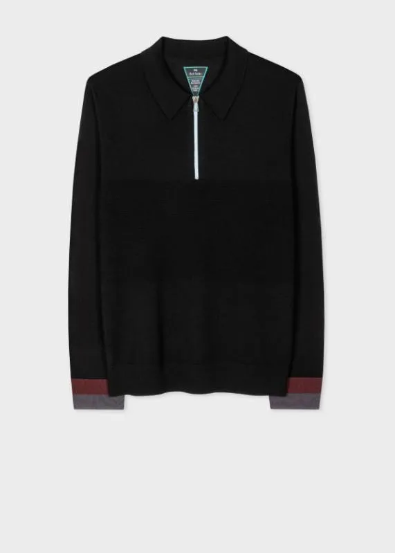 Mens Merino ZipNeck Polo Shirt Paul Smith Sweaters