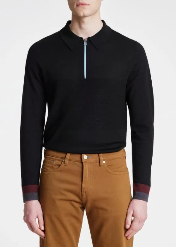 Mens Merino ZipNeck Polo Shirt Paul Smith Sweaters Mens Merino ZipNeck Polo Shirt Paul Smith Sweaters