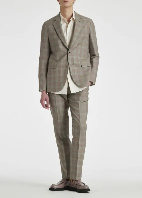Mens TailoredFit Wool Check SuitWool Check TwoButton BlazerWool Check Pants Paul Smith Suits
