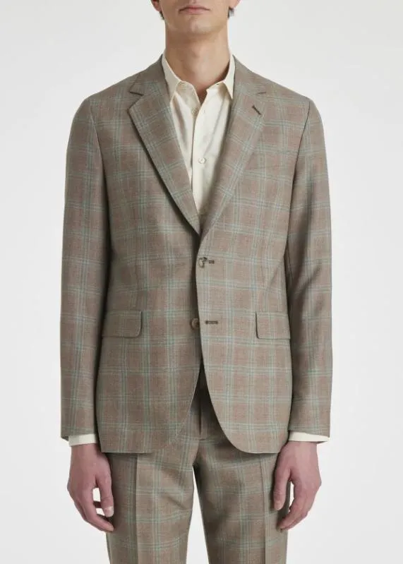 Mens TailoredFit Wool Check SuitWool Check TwoButton BlazerWool Check Pants Paul Smith Suits