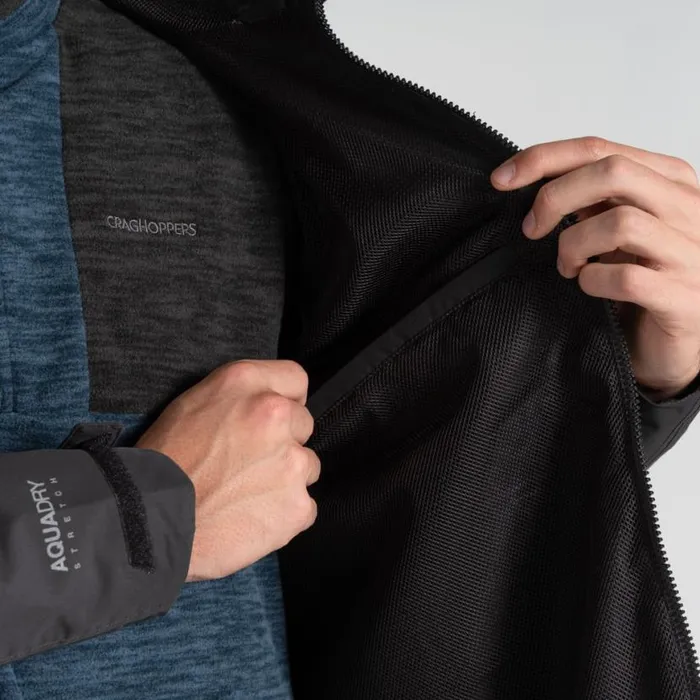 Mens Waterproof Jackets Craghoppers Vanth Waterproof Jacket Black Pepper Black
