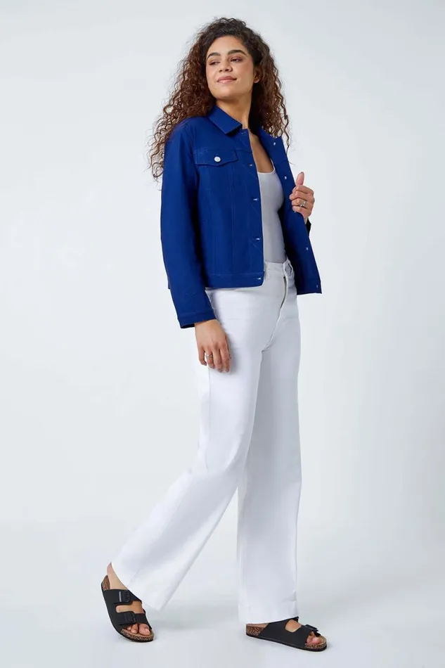 Midnight Blue Stretch Pocket Detail Jacket Women Roman Coords