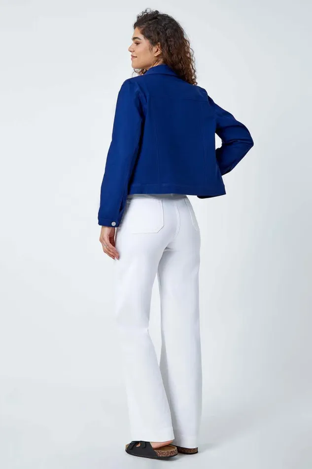 Midnight Blue Stretch Pocket Detail Jacket Women Roman Coords