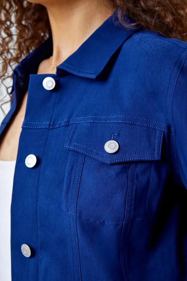 Midnight Blue Stretch Pocket Detail Jacket Women Roman Coords