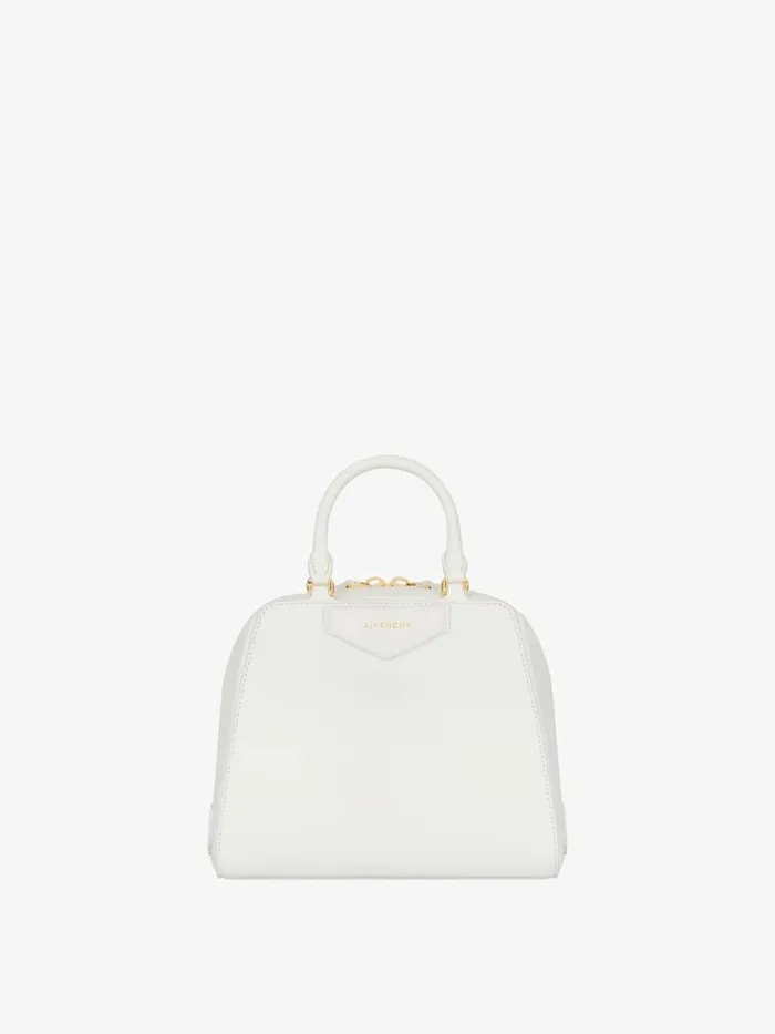 Mini Antigona Cube Bag In Leather Ivory Women Givenchy Crossbody Bags