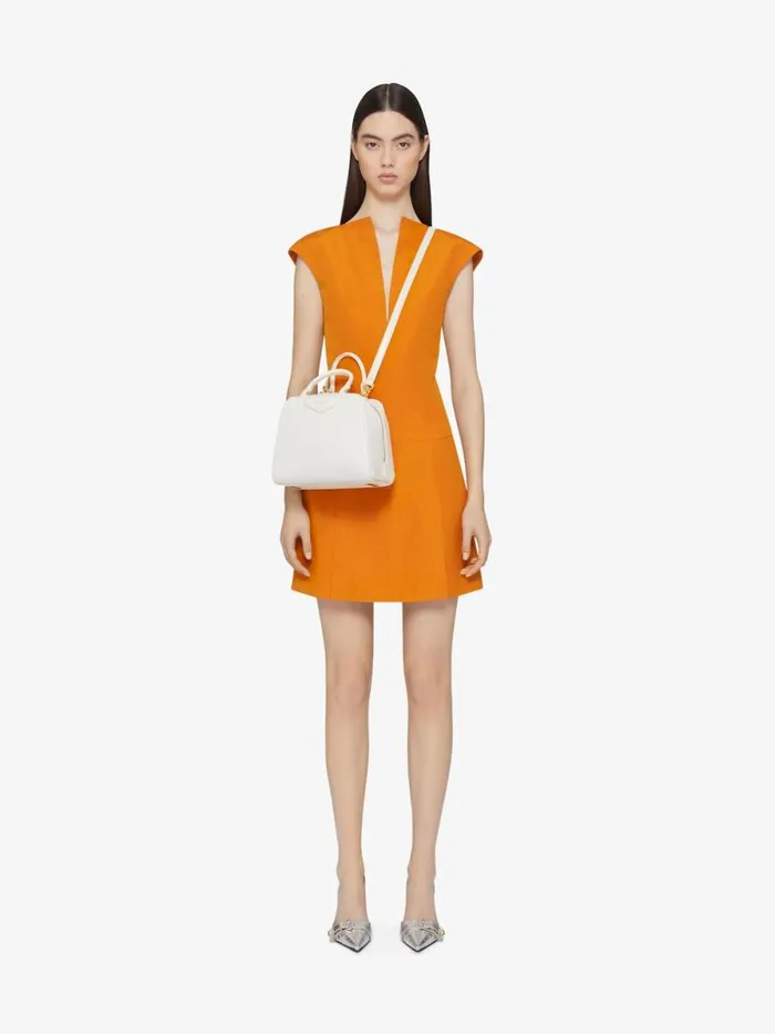 Mini Antigona Cube Bag In Leather Ivory Women Givenchy Crossbody Bags