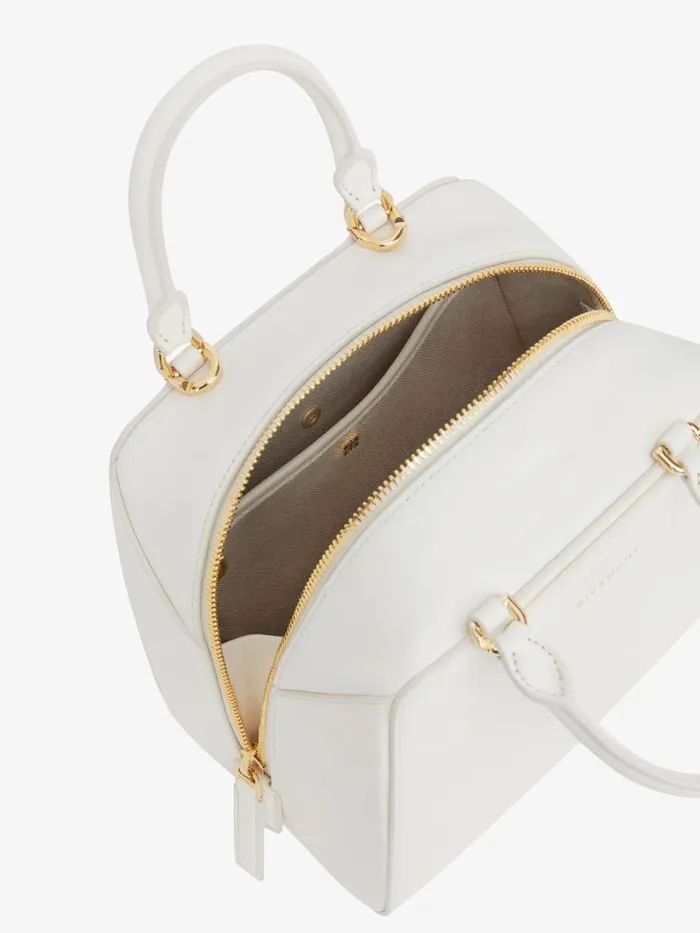 Mini Antigona Cube Bag In Leather Ivory Women Givenchy Crossbody Bags
