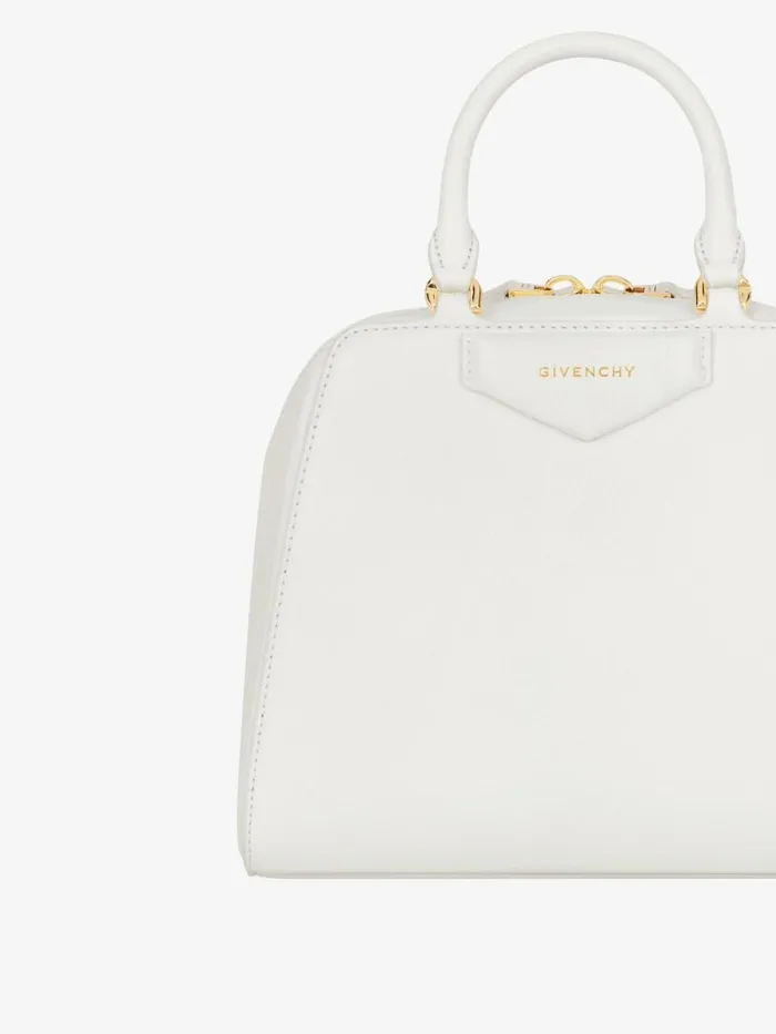 Mini Antigona Cube Bag In Leather Ivory Women Givenchy Crossbody Bags