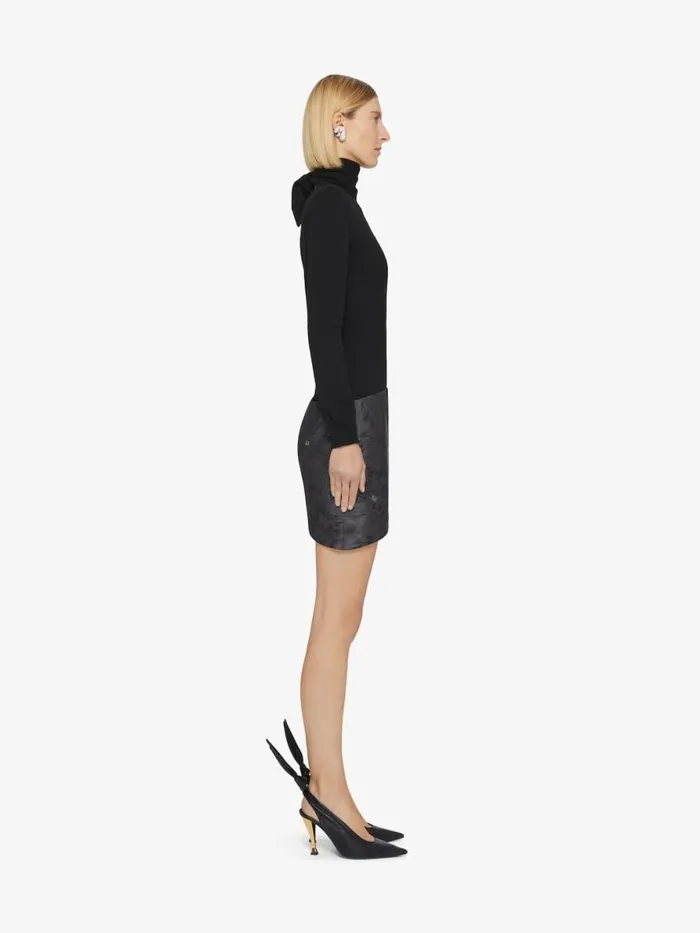 Mini Asymmetric Skirt In Cat Jacquard Charcoal Women Givenchy Skirts