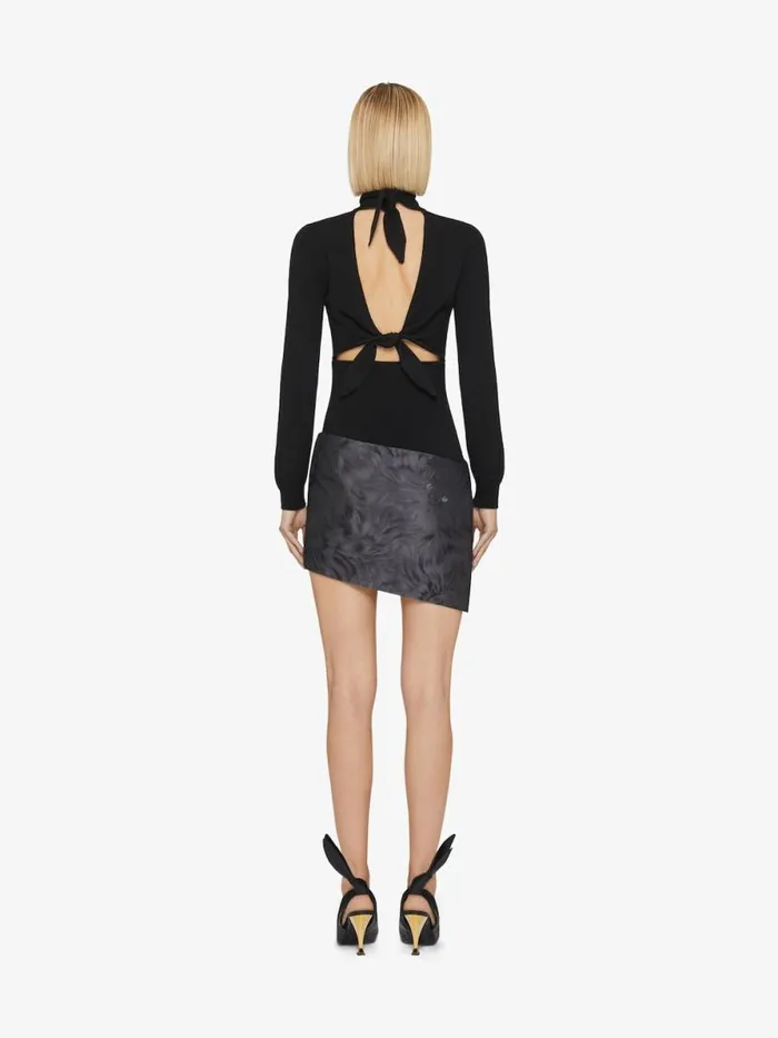 Mini Asymmetric Skirt In Cat Jacquard Charcoal Women Givenchy Skirts