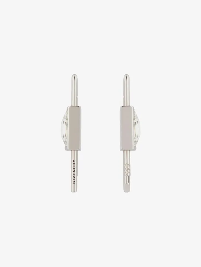 Mini Lock Earrings In Metal With Crystal Silvery Women Givenchy Jewelry