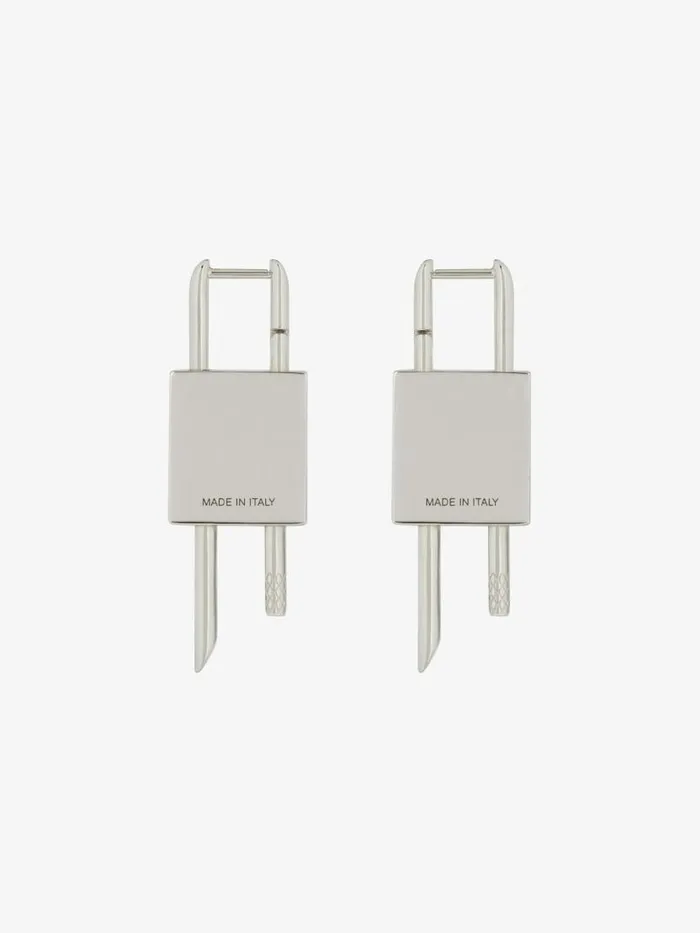 Mini Lock Earrings In Metal With Crystal Silvery Women Givenchy Jewelry
