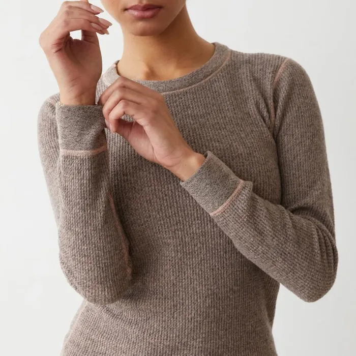 MONROW Long Sleeve Cozy Heather Thermal Long Sleeve 8211 Women MONROW Long Sleeve Cozy Heather Thermal Long Sleeve 8211 Women