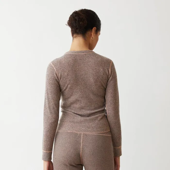 MONROW Long Sleeve Cozy Heather Thermal Long Sleeve 8211 Women MONROW Long Sleeve Cozy Heather Thermal Long Sleeve 8211 Women