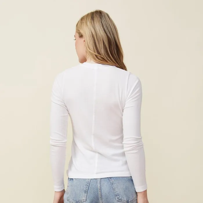 MONROW Long Sleeve Supima Rib Long Sleeve Crew 8211 Women MONROW Long Sleeve Supima Rib Long Sleeve Crew 8211 Women