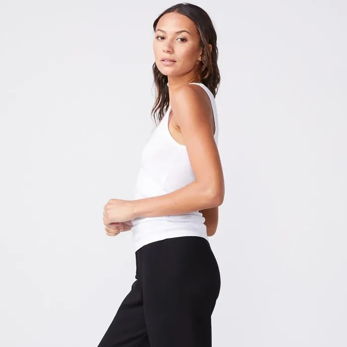 MONROW Tanks Cotton Modal Narrow Tank 8211 White Color 8211 Women MONROW Tanks Cotton Modal Narrow Tank 8211 White Color 8211 Women