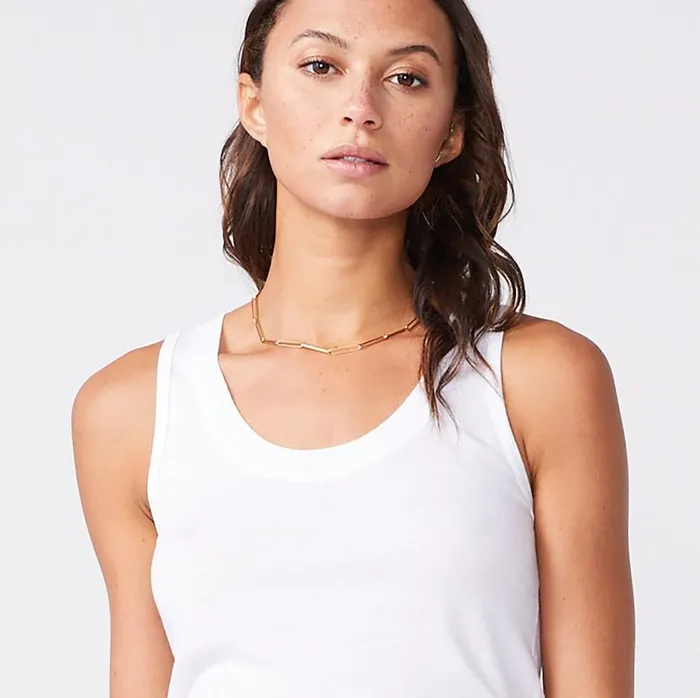 MONROW Tanks Cotton Modal Narrow Tank 8211 White Color 8211 Women MONROW Tanks Cotton Modal Narrow Tank 8211 White Color 8211 Women