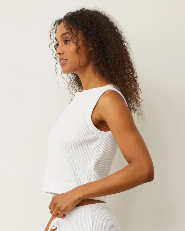 MONROW Tanks Waffle Boxy Tank 8211 Women MONROW Tanks Waffle Boxy Tank 8211 Women