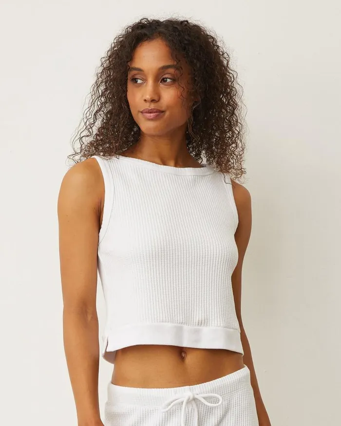 MONROW Tanks Waffle Boxy Tank 8211 Women MONROW Tanks Waffle Boxy Tank 8211 Women