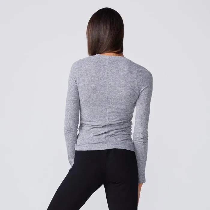 MONROW Tees Textured TriBlend Fitted Long Sleeve Crew 8211 Women MONROW Tees Textured TriBlend Fitted Long Sleeve Crew 8211 Women