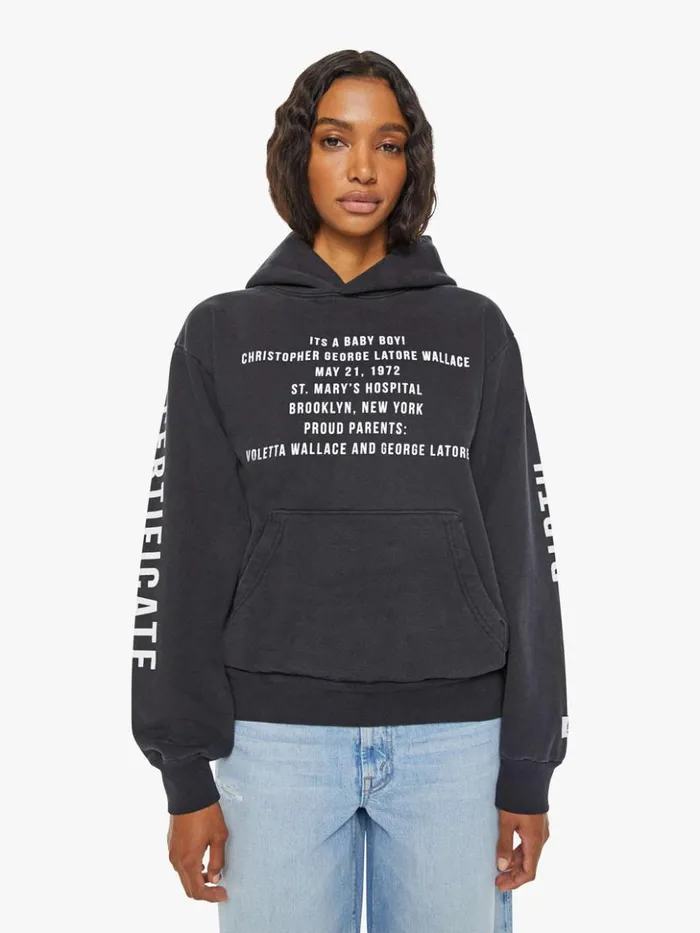 Mother Denim Biggie Pull Over Hoodie Black 8211 Women