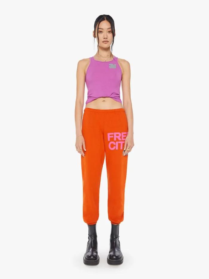 Mother Denim Large Sweatpant Orange Plant 8211 Women