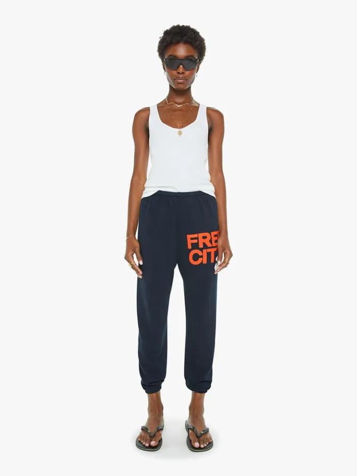 Mother Denim Large Sweatpant Squids Electric Navy 8211 Women