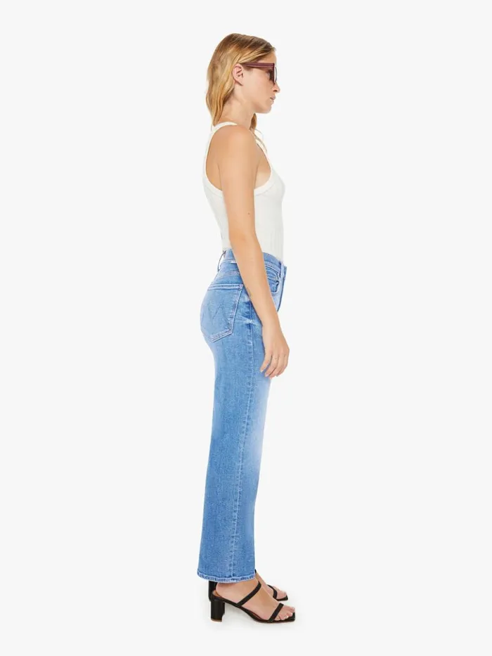 Mother Denim Relaxed Petites The Lil039 Zip Rambler Flood Wash Out Of The Blue 8211 Women