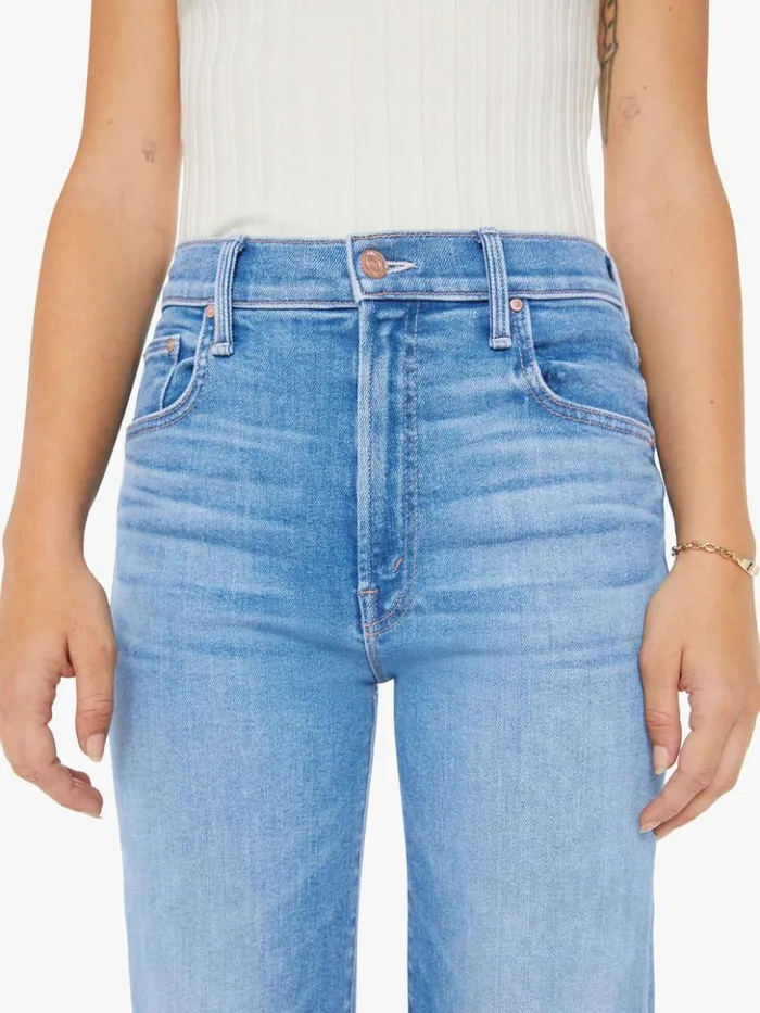 Mother Denim Relaxed Petites The Lil039 Zip Rambler Flood Wash Out Of The Blue 8211 Women
