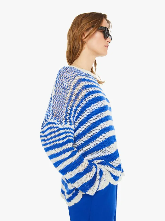 Mother Denim Sheyla Slouchy Open Crewneck Lapis Multi 8211 Women Mother Denim Sheyla Slouchy Open Crewneck Lapis Multi 8211 Women