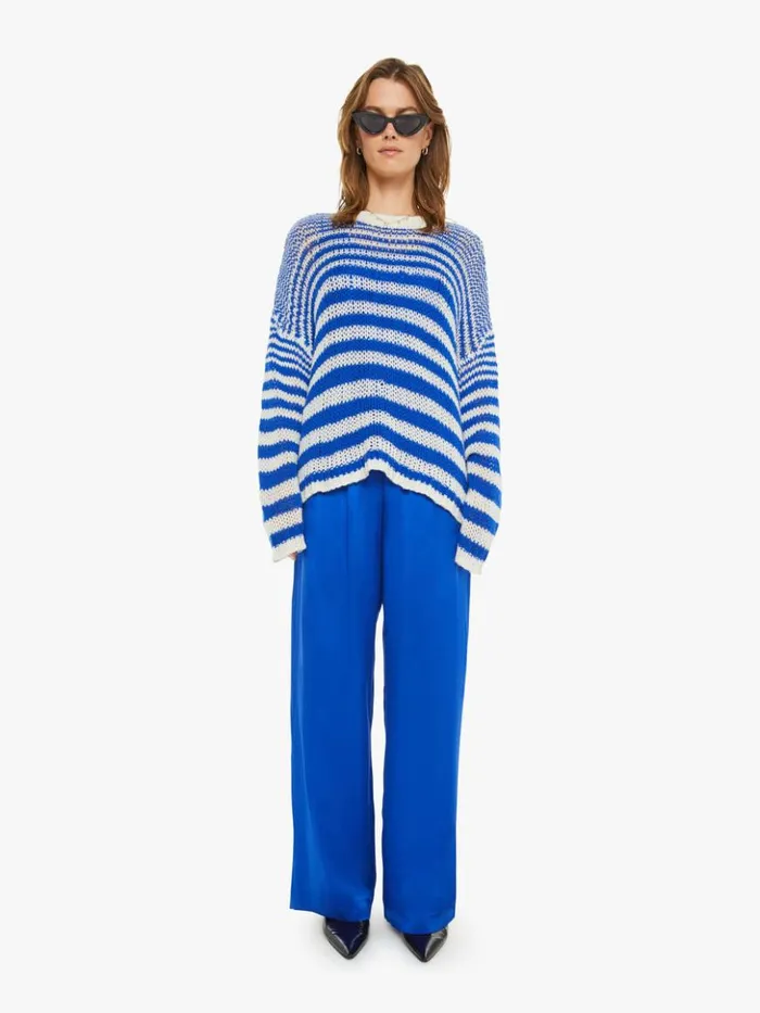 Mother Denim Sheyla Slouchy Open Crewneck Lapis Multi 8211 Women Mother Denim Sheyla Slouchy Open Crewneck Lapis Multi 8211 Women