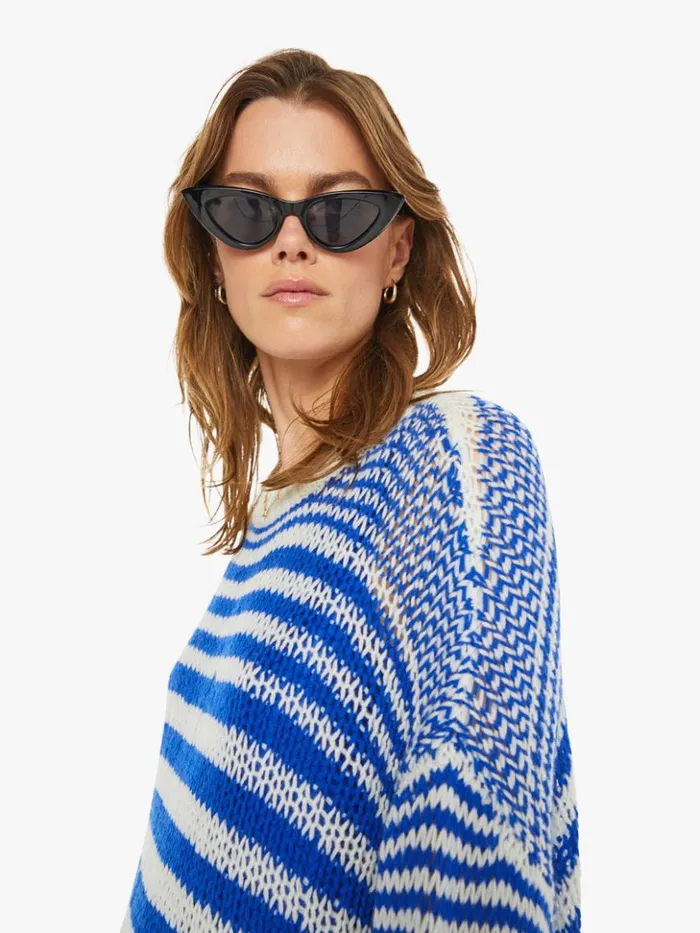 Mother Denim Sheyla Slouchy Open Crewneck Lapis Multi 8211 Women Mother Denim Sheyla Slouchy Open Crewneck Lapis Multi 8211 Women