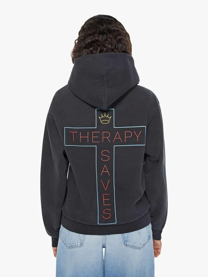 Mother Denim Therapy Pull Over Hoodie Black 8211 Women