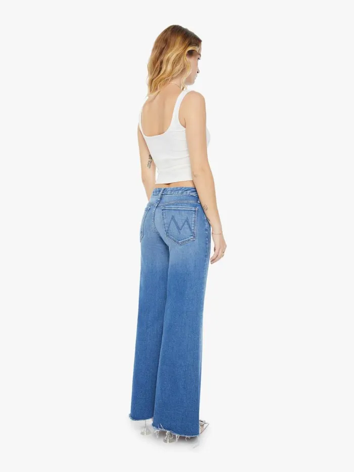 Mother Denim Wide Leg Petites The Lil039 Roller Fray Wash Work Hard Play Hard 8211 Women