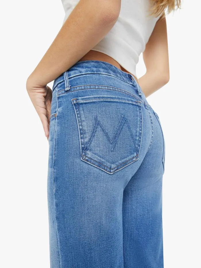Mother Denim Wide Leg Petites The Lil039 Roller Fray Wash Work Hard Play Hard 8211 Women
