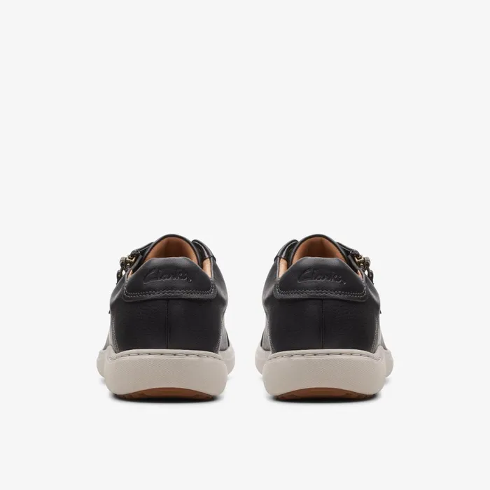 Nalle Lace Black Leather Women Clarks Sneakers