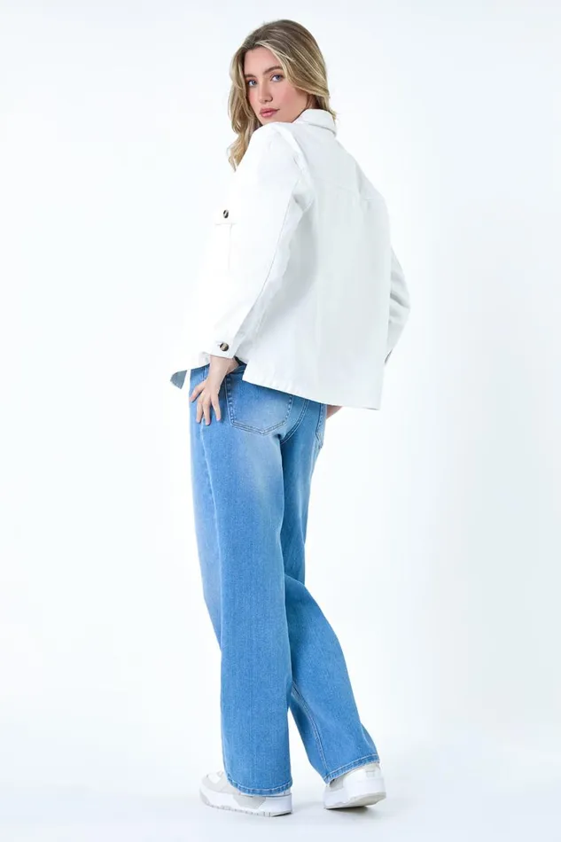 Natural Relaxed Denim Jacket Women Roman Jackets