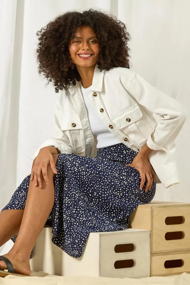 Natural Relaxed Denim Jacket Women Roman Jackets