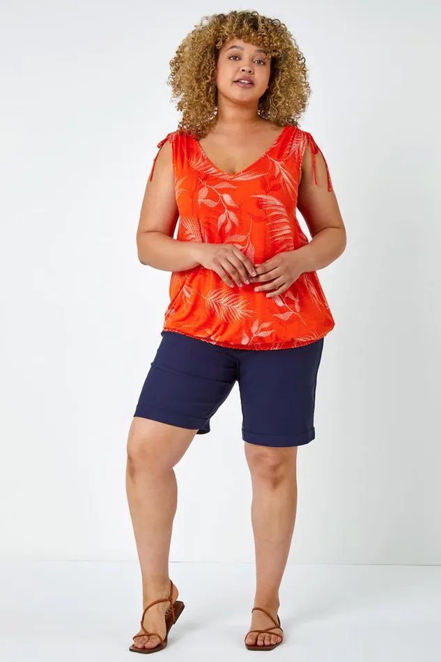 Navy Curve Elastic Waist Turn Hem Stretch Shorts Women Roman Coords