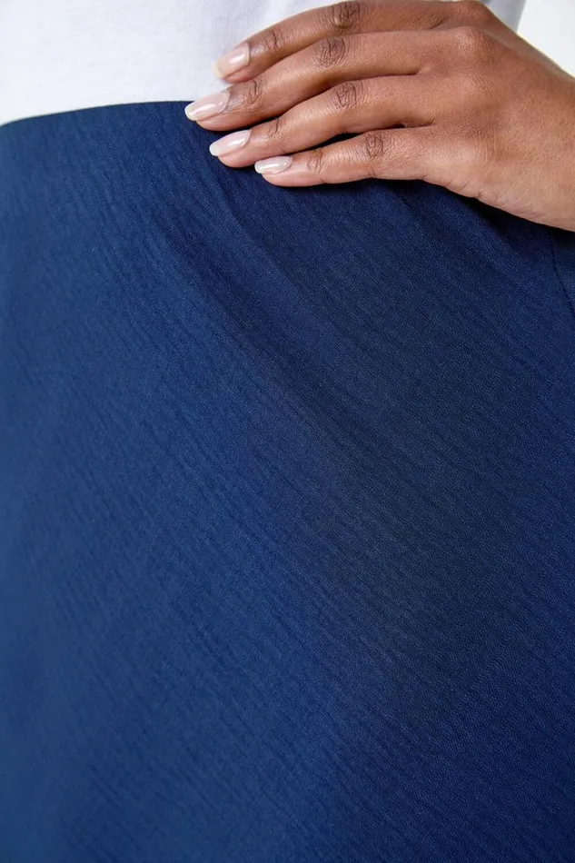Navy Petite Plain Bias Cut Midi Skirt Women Roman Skirts