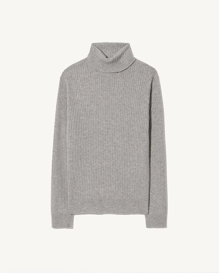 Nili Lotan COLE CASHMERE TURTLENECK SWEATER Heather Grey Men Sweaters
