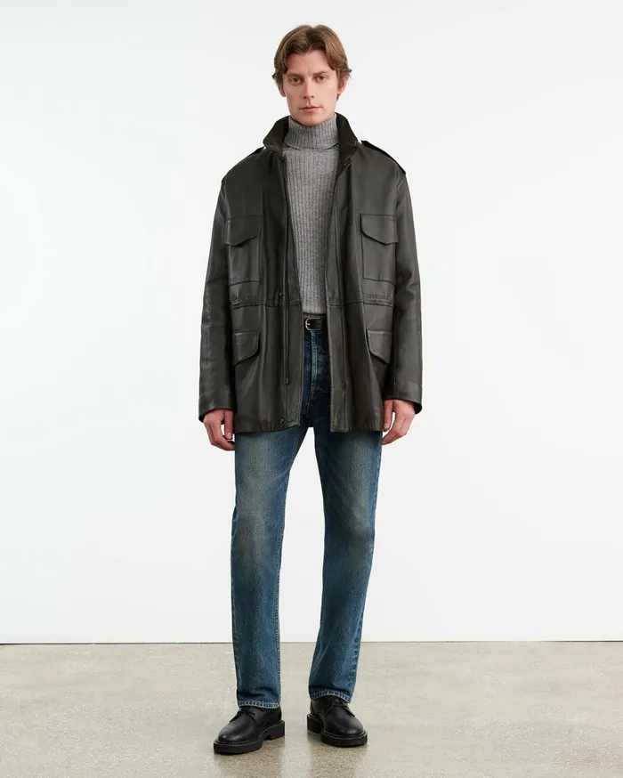 Nili Lotan COLE CASHMERE TURTLENECK SWEATER Heather Grey Men Sweaters