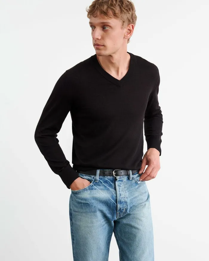 Nili Lotan DAX SWEATER Black Men Sweaters