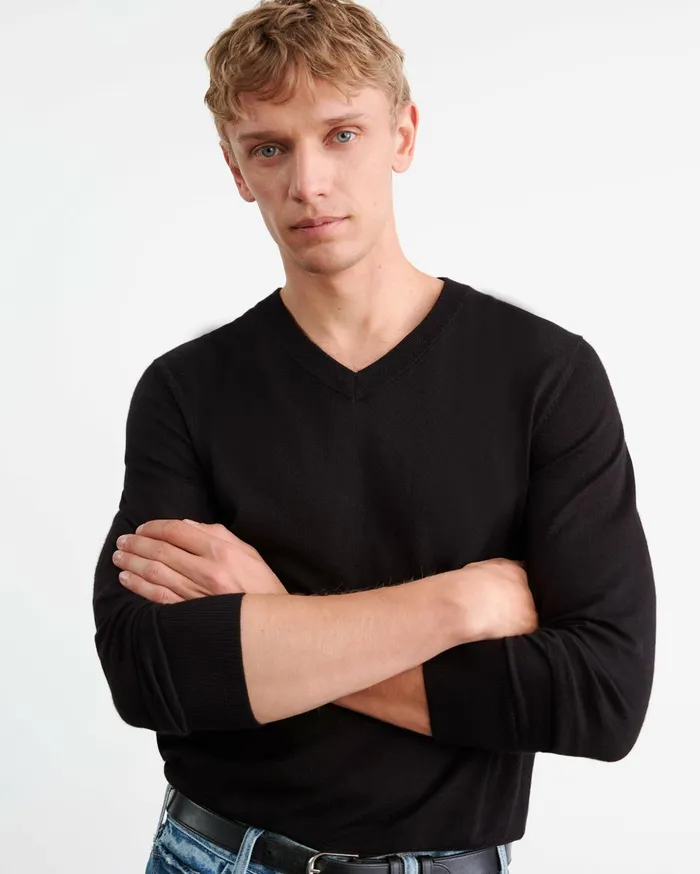 Nili Lotan DAX SWEATER Black Men Sweaters