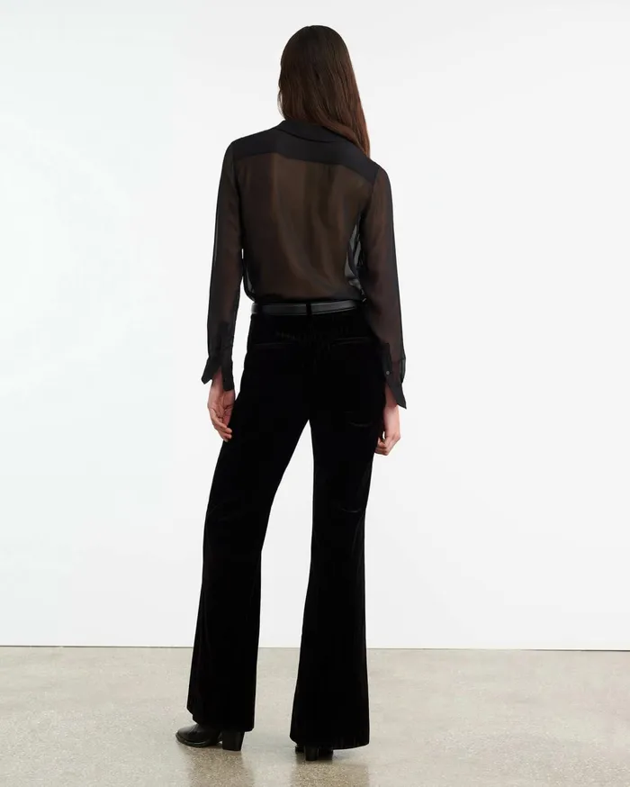 Nili Lotan GAIA SILK SHIRT Black Women Tops