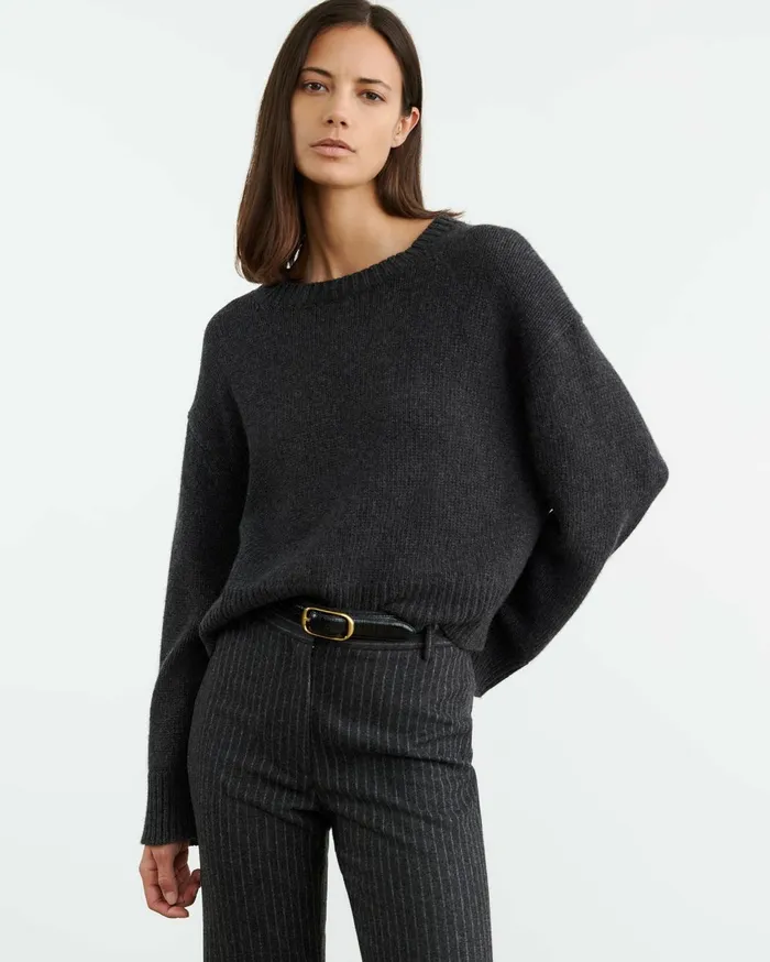 Nili Lotan HAISLEY SWEATER Dark Pine Women Knits and Sweaters