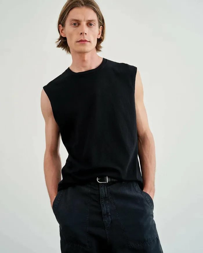 Nili Lotan KENT TEE Jet Black Men Tees