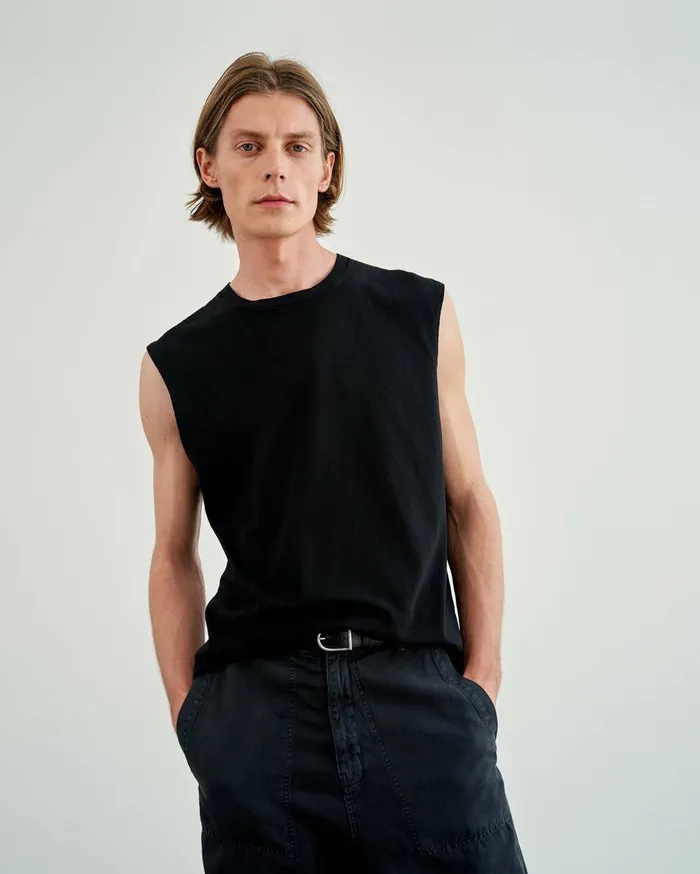 Nili Lotan KENT TEE Jet Black Men Tees