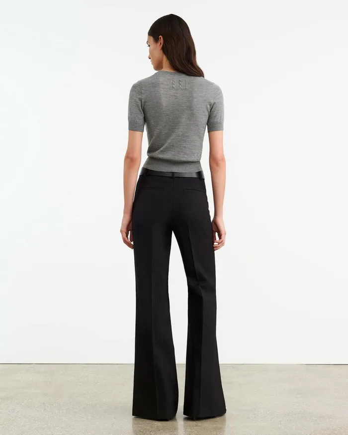 Nili Lotan LEILANI KNIT TEE Medium Grey Melange Women Tees